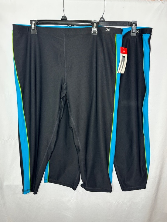 Xersion Pants - NWT Xersion Black Athletic Capris with Turquoise & Green Detail